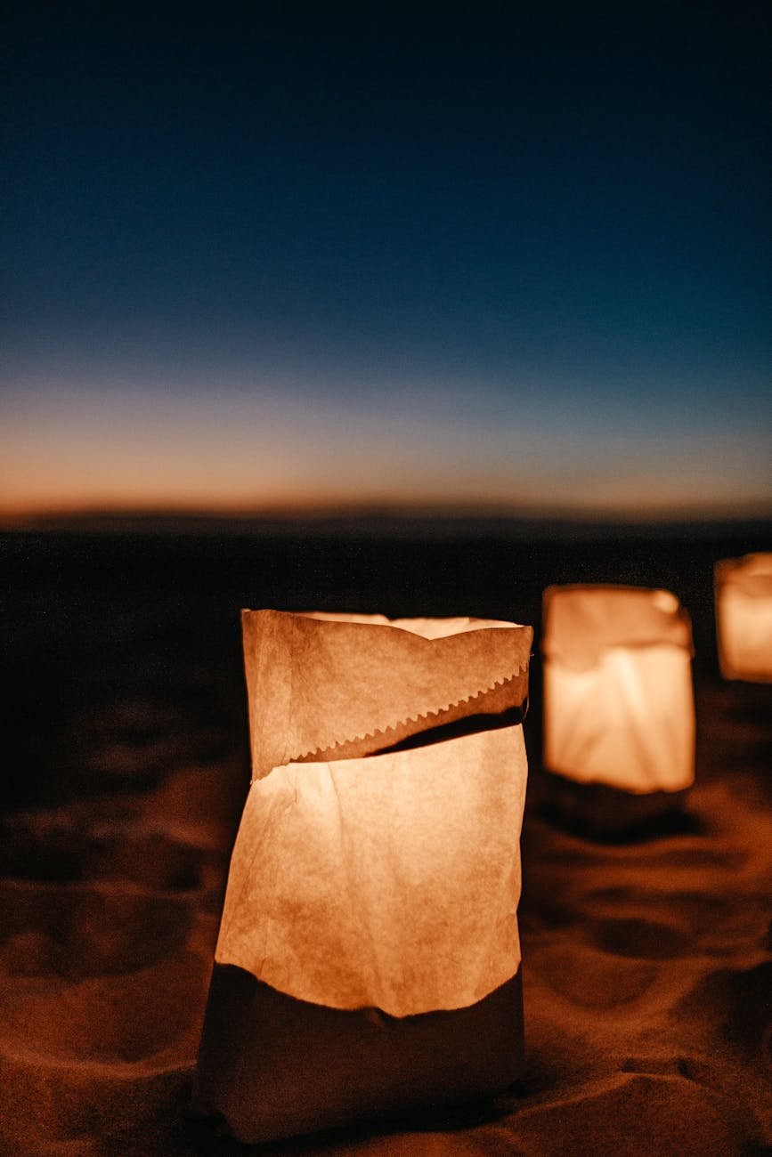lamps on sand