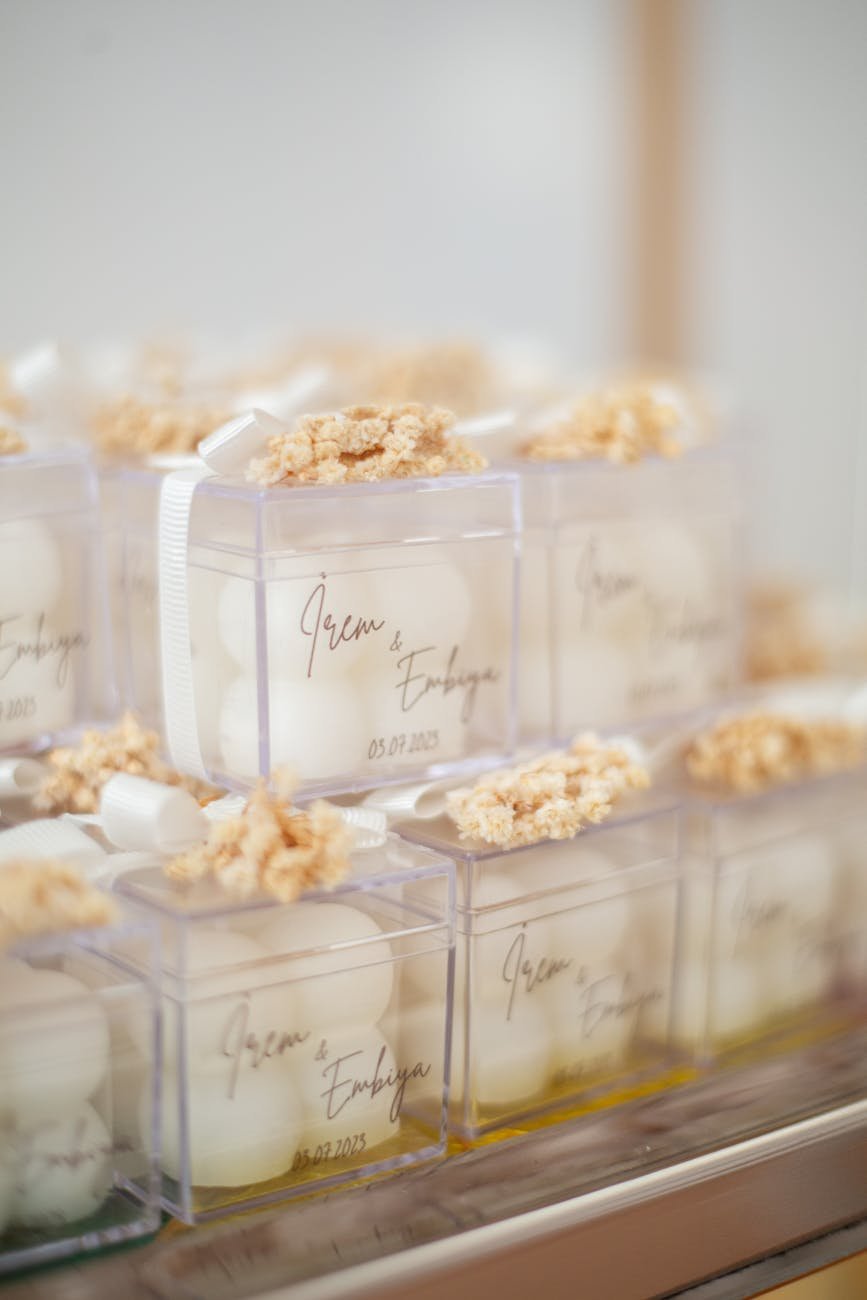 gift boxes close up