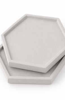 Hexa Stone – Χειροποίητα γύψινα εξάγωνα σουβέρ σετ 2 τεμαχίων από καλλιτεχνικό γύψο