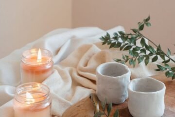 candles and jars on the table